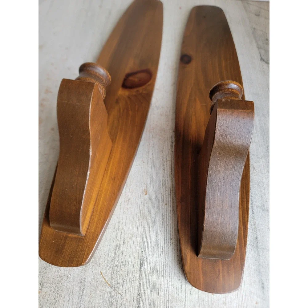 Vintage grandmacore wooden candle stick scones holder set hanging home wall